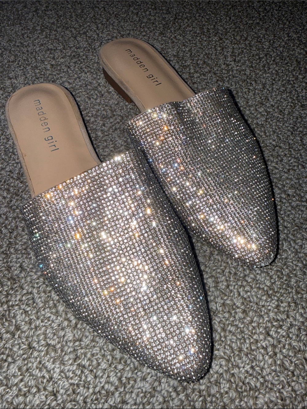 Madden Girl Tania R Rhinestone Pointed-Toe Mules – Size 7 - Picture 2 of 6